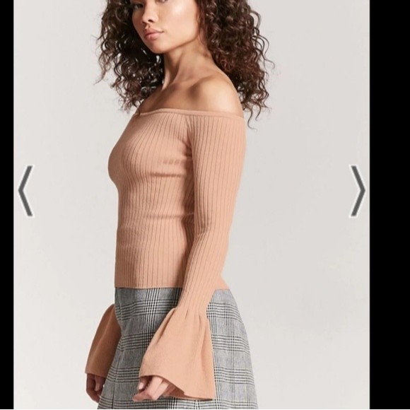 Cream Forever 21 Off-Shoulder Sweater - Picture 2 of 7